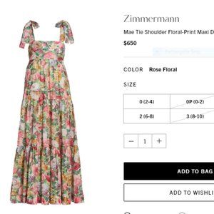 Zimmermann Mae Tie Shoulder Floral-Print Maxi Dress